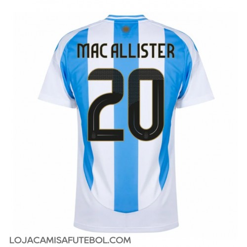 Camisa de Futebol Argentina Alexis Mac Allister #20 Equipamento Principal Copa America 2024 Manga Curta